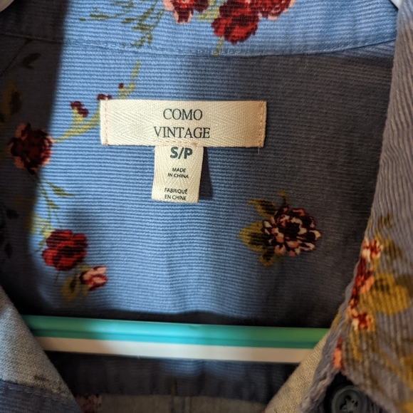 Corduroy Petite Floral Button Down - Picture 6 of 6